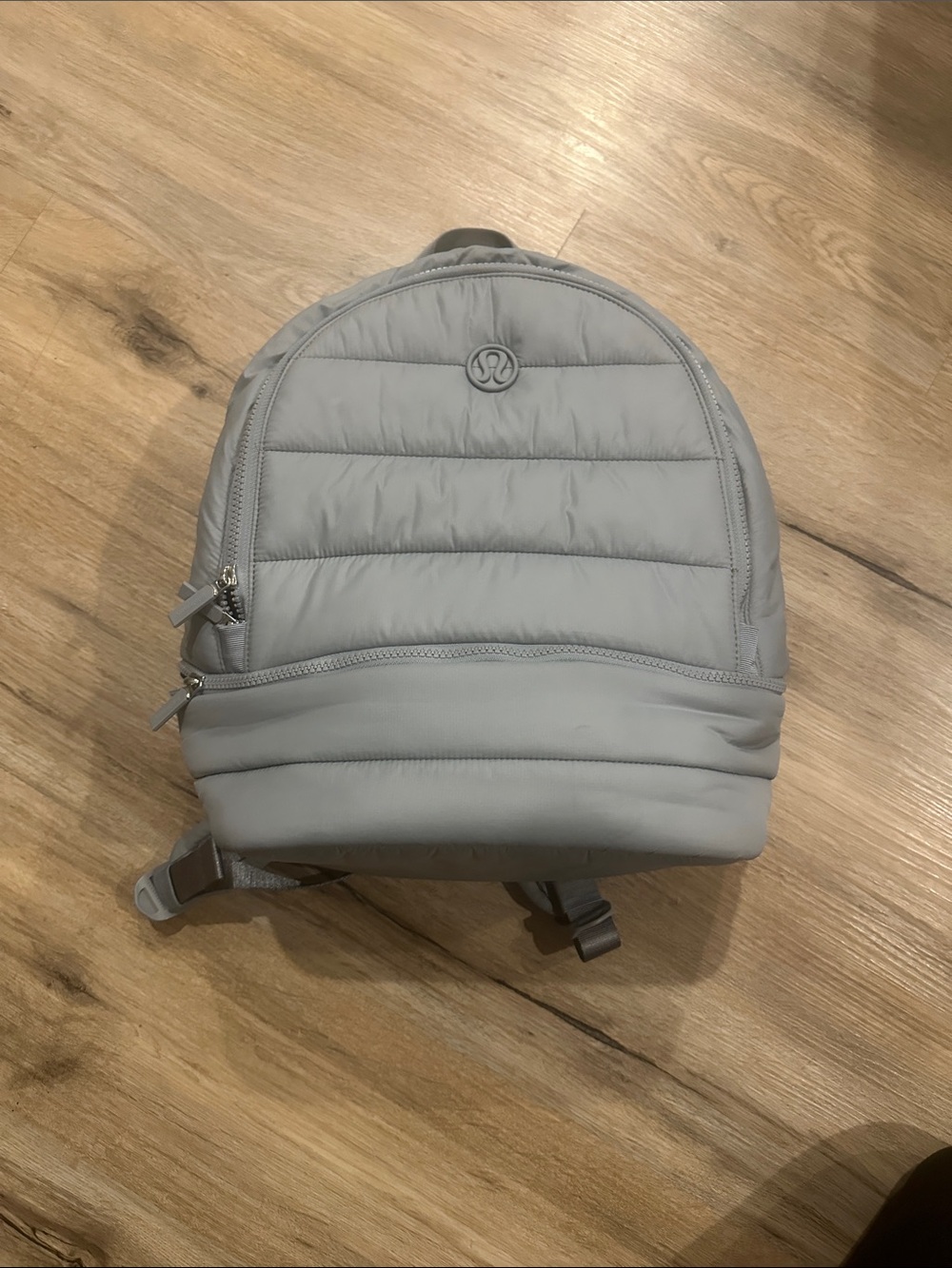 lululemon athletica Light Gray Quilted Puffer Backpack